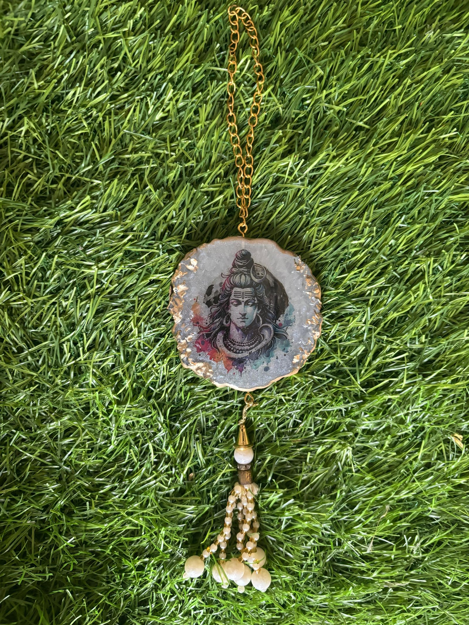 Lord Shiva Car Hanging Resin